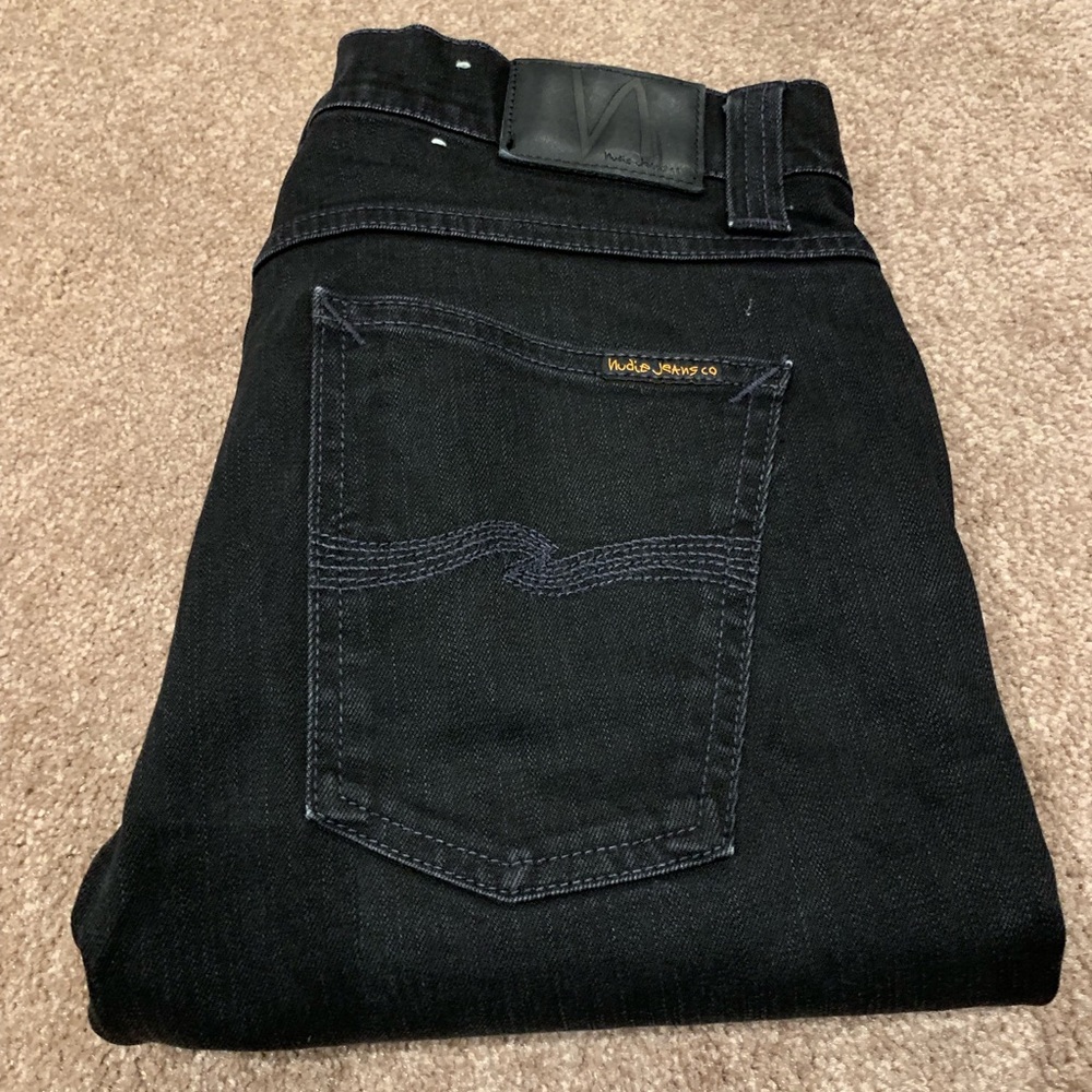 Black lean dean Nudie jeans.